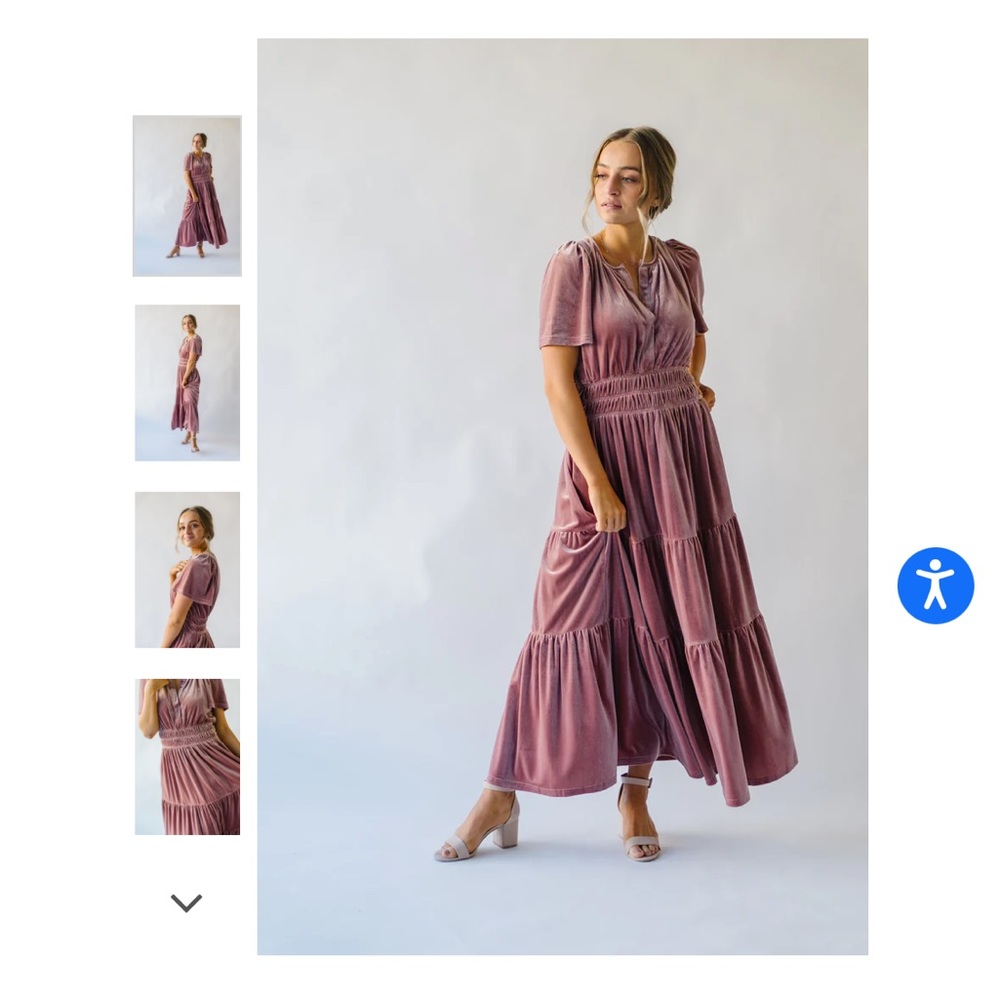 Velvet tiered maxi dress mauve